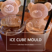 cute bear silicone ice cubes mold abrasive 3d bear mold silicone coffee milk tea ice cubes whiskey wine cocktail ice cubes mold
