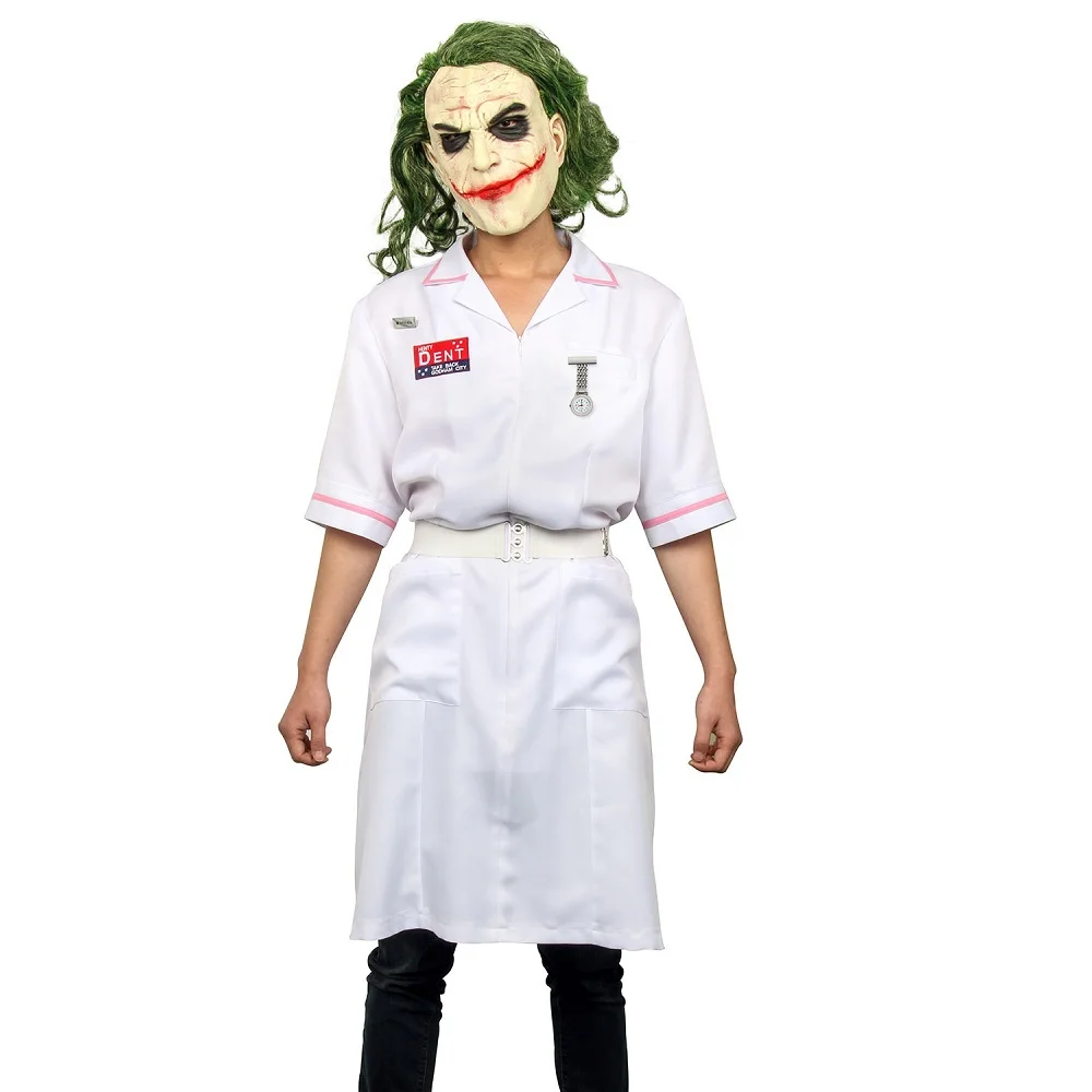 Scary Movie The Dark Knight Nurse Dress Uniform Cosplay Costume Halloween Party Outfit Props with Mask