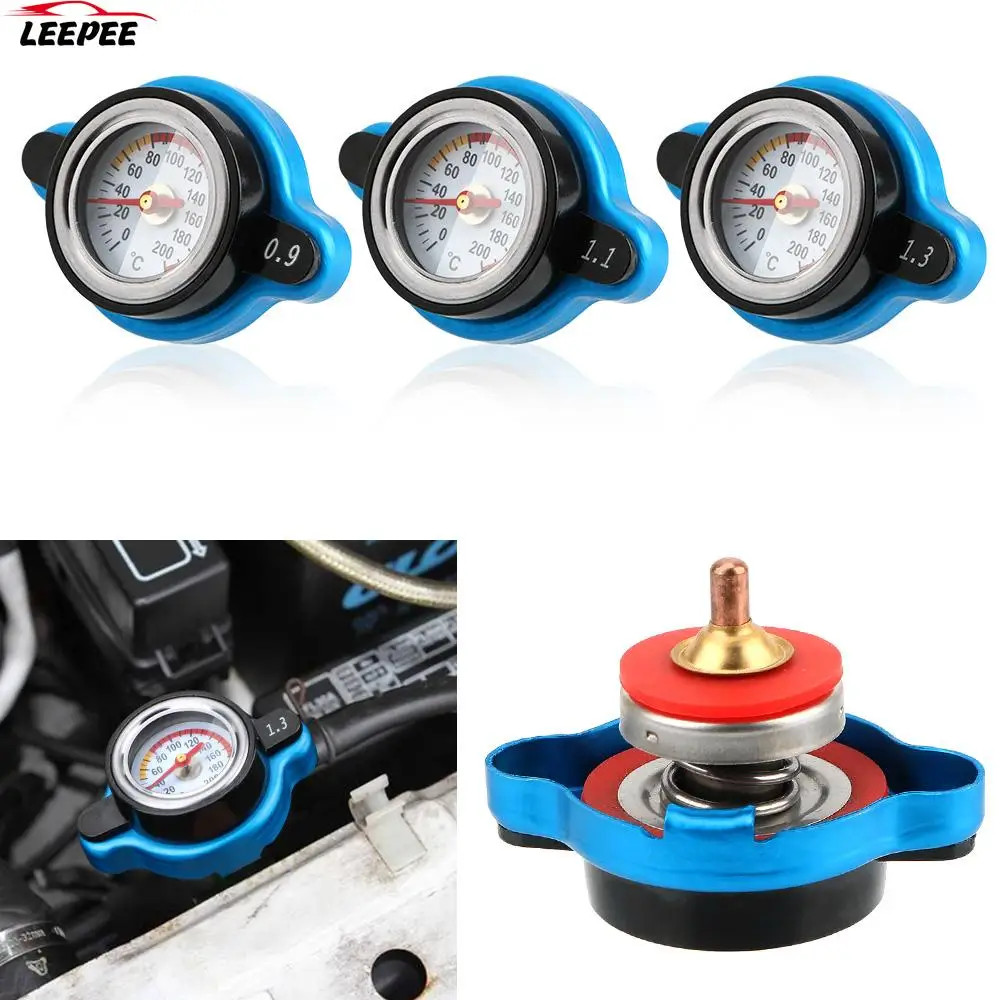 Thermo Radiator Cap Car Accessories Tank Cover Replacement Temperature Gauge 0.9/1.1/1.3 Bar Pressure Balance Function