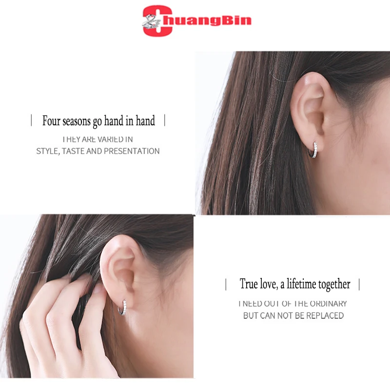 

High-Quality S925 sterling silver zircon female present ears fashion earrings Extraordinary temperament Korean earrings jewelry