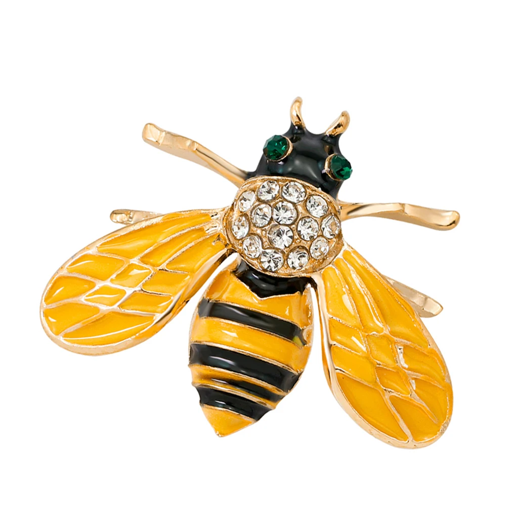 Желтая эмаль стразы брошь с Пчелой булавка Милая насекомые ошибка одежда для