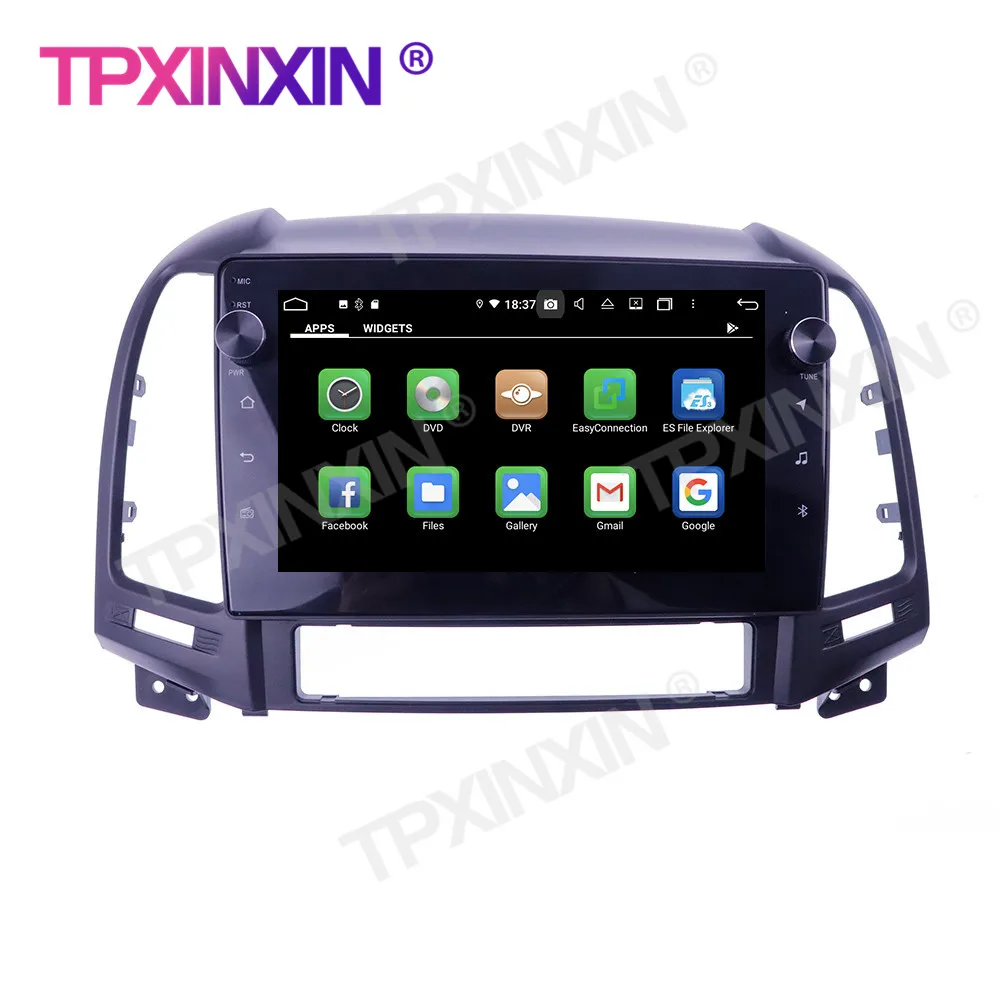 Фото Автомобильный мультимедийный плеер, для Hyundai Santa FE/IX45 2006 +, Android 10, 4 +, 128, GPS, Carplay, Tesla, головное устройство, аудио, радио, навигация №1