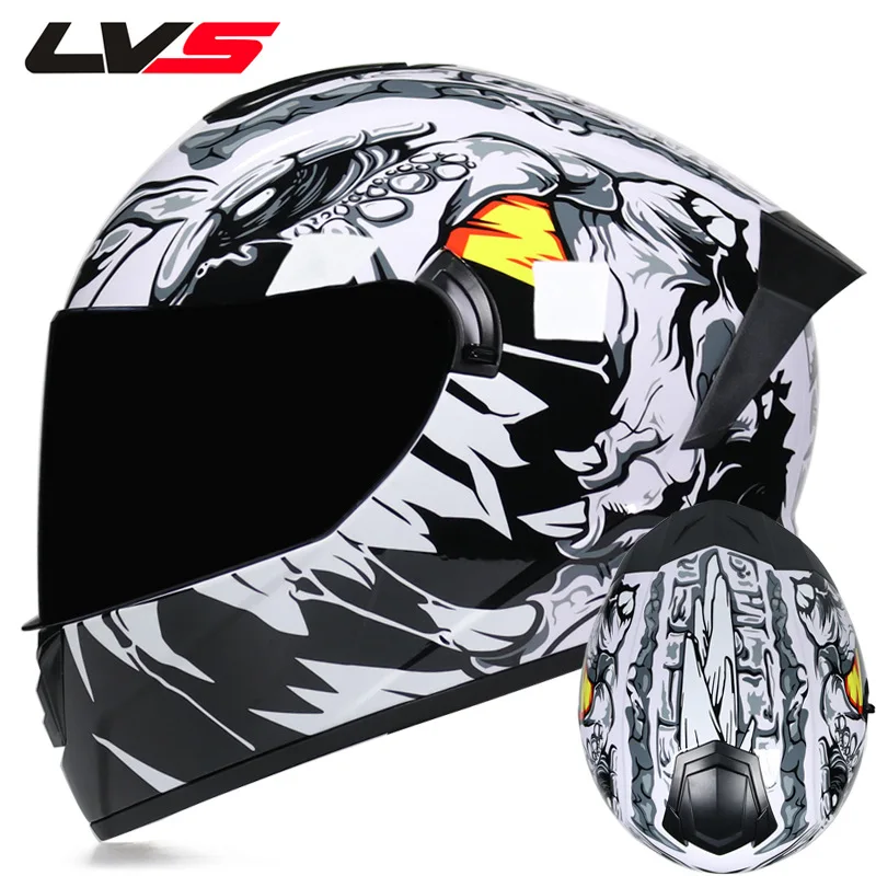 Adult Cool Outside Racing Motorcycle Helmet Full Face Racing Helmets Inner Lens Racing Motocross Helmet Casco Casque Moto Helme