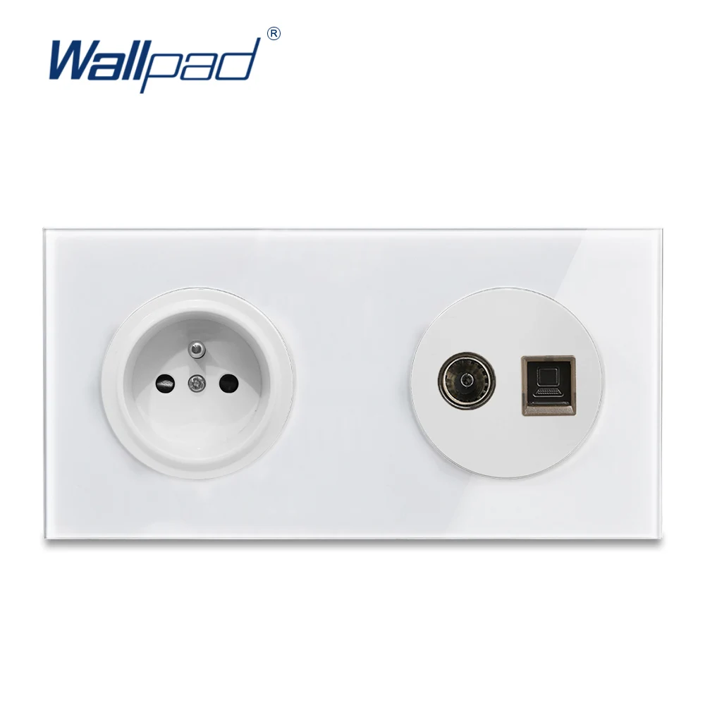 Европейская французская розетка с TV DATA Wallpad роскошная электрическая настенная
