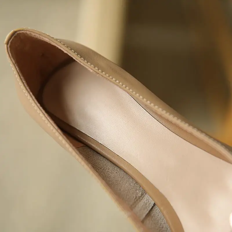 

ALLBITEFO autumn/spring genuine leather brand high heels office ladies shoes buckle women high heel shoes alons hauts femme