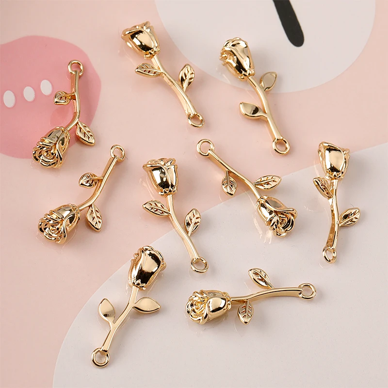 Настраиваемый позолоченный медный мешок 14 к золото роза сделай сам серьги