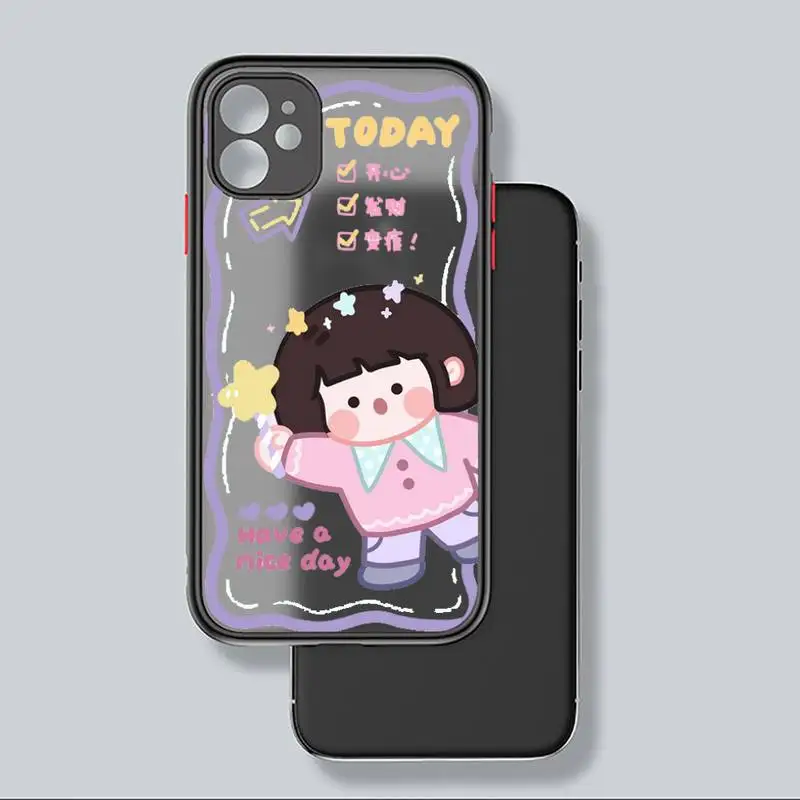 

Cute anime girl snacks Phone Case matte transparent For iphone 7 8 11 12 plus mini x xs xr pro max cover
