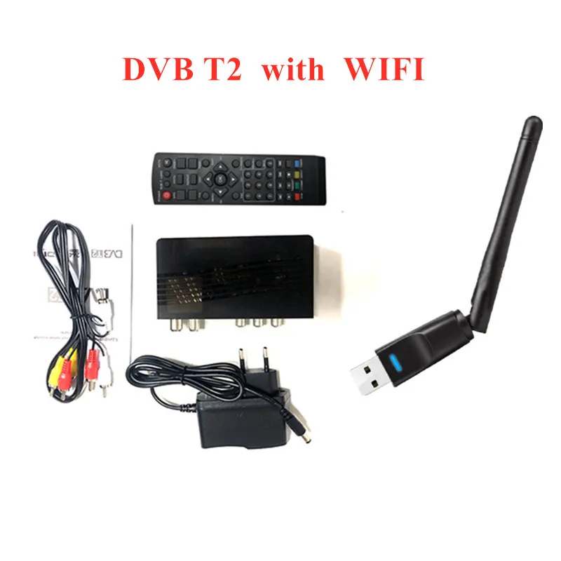 HD 1080p ТВ тюнер dvb T2 Vga tv Dvb-t2 USB2.0 тюнер приемник спутниковый декодер Dvbt2 русская Инструкция для монитора адаптер - Цвет: DVB T2 with WIFI