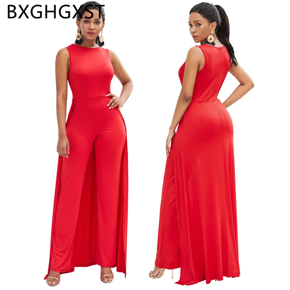 

red jumpsuit long sleeve sexy jumpsuit women elegance 2020 fashion one piece jumpsuit party women clothes