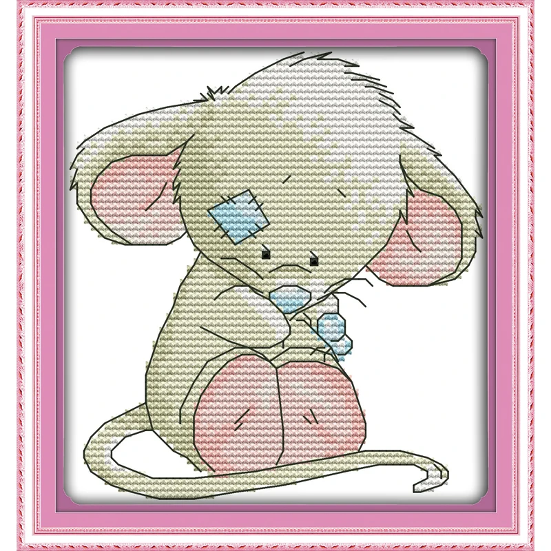 Everlasting Love A big eared Mouse китайский набор крестиков экологичный хлопок 11CT DIY подарок