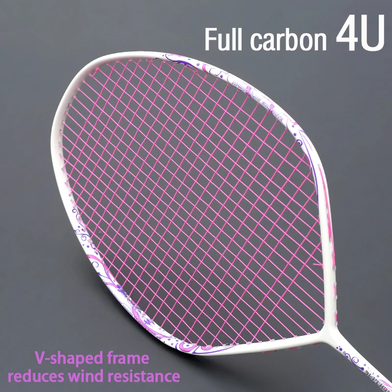 Ракетка для бадминтона из углеродного волокна 4U V-образной формы