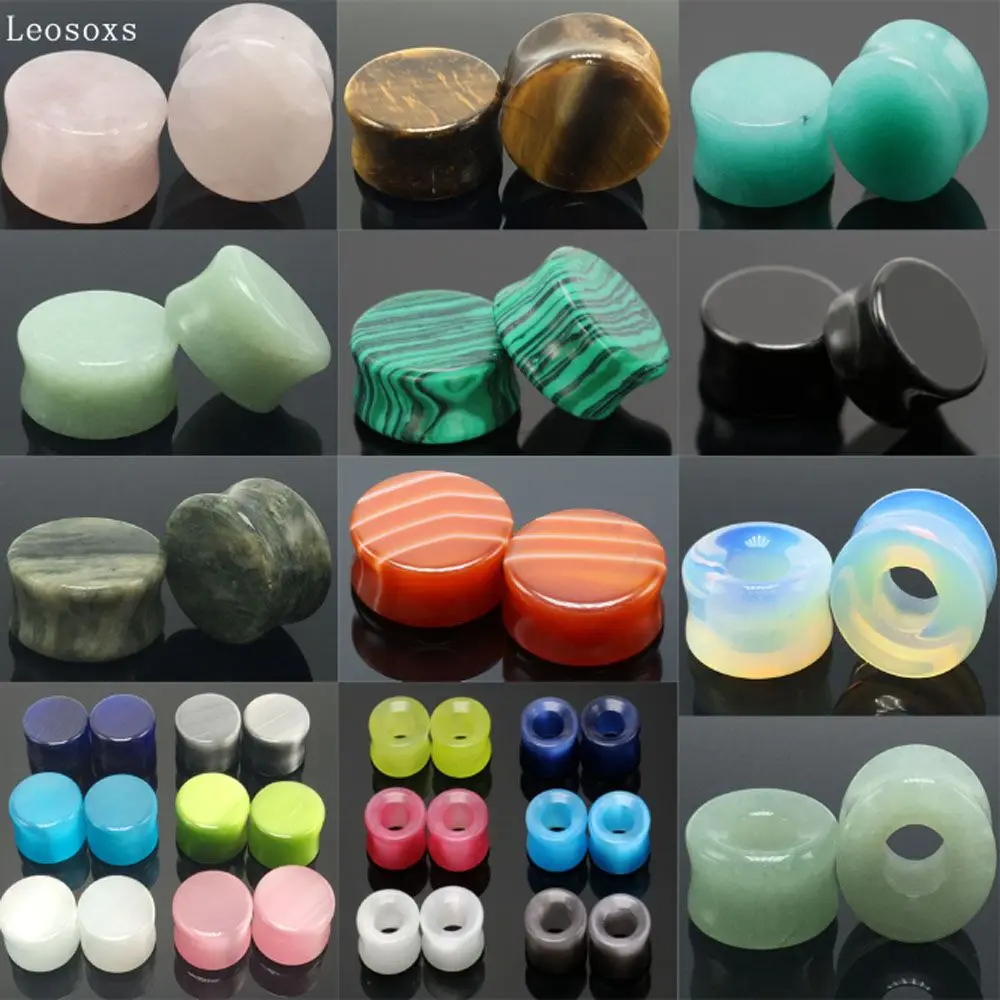 

Leosoxs 2pc New ear expansion stone ear expansion punk body puncture profile EAR TUNNEL hypoallergenic hot