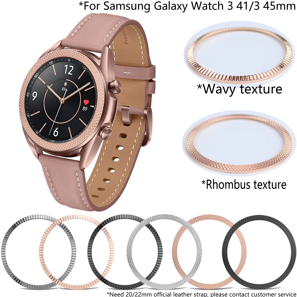 

Metal Bezel For Samsung Galaxy Watch 3 41 45mm Protection Ring Bumper Adhesive Case Galaxy Watch 3 scratch proof Accessories