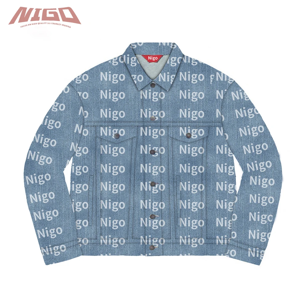 

NIGO 21ss джинсовая Потертая джинсовая куртка-тракер # nigo516A