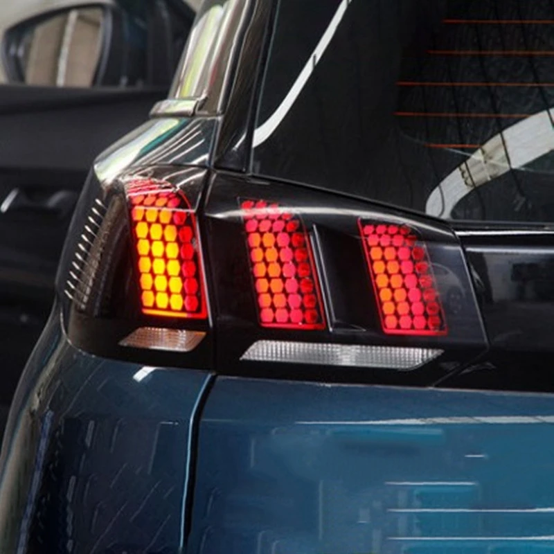 

for Peugeot 3008 3008GT 2017 2018 2019 Car Rear Tail Light Lamp Cover Honeycomb Stickers Protector Taillight Decoration Decal