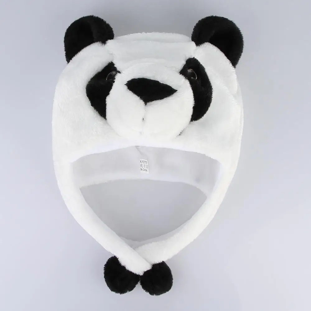 Зимняя плюшевая пушистая теплая шапка с животными для взрослых женщин мужчин