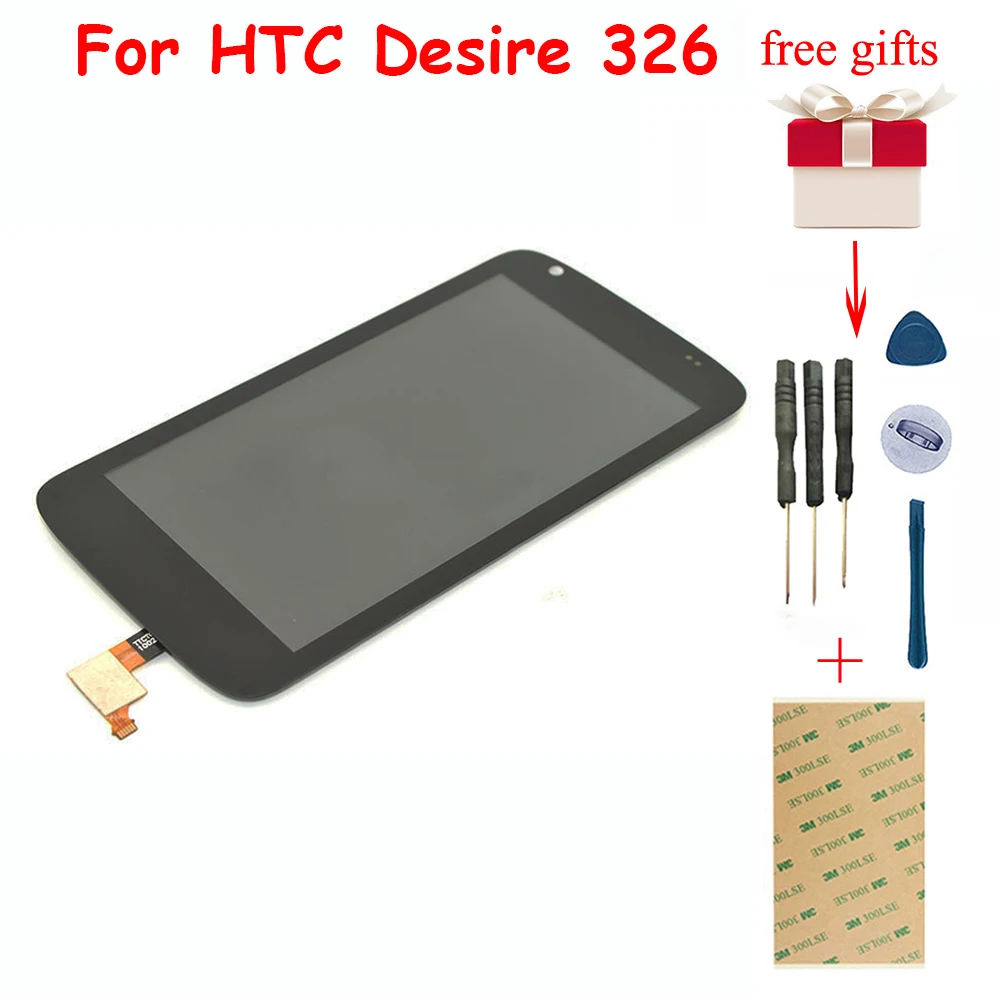 

100% Test For HTC Desire 326 326G D326 Touch Screen Digitizer Sensor Glass + LCD Display Monitor Screen Panel Module Assembly