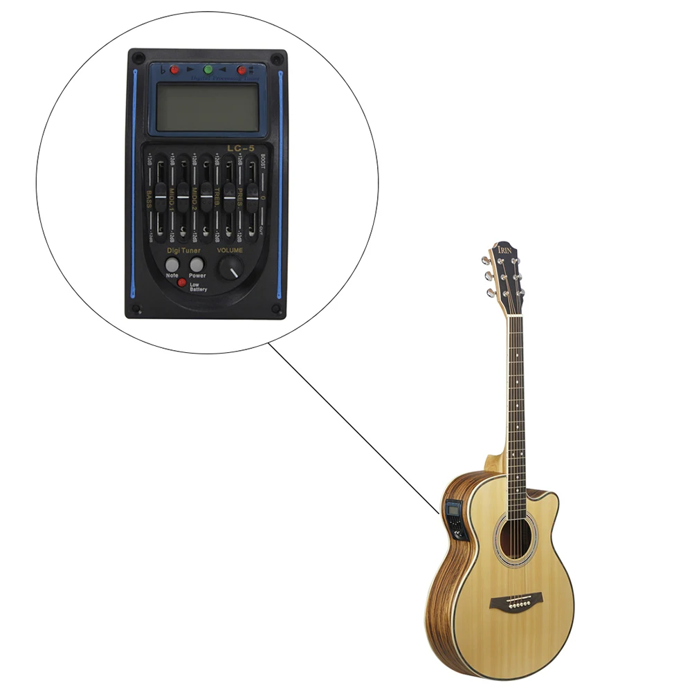 5 Band Classical Acoustic Guitar Pickup Musical Instrument Accessories EQ Equalizer Preamp With Volume Mid Treble Bass Control enlarge