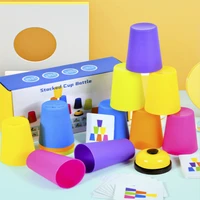 funny stacking cup logical thinking training toy stacking ring tower montessori stacked cup battle toy for preschool children