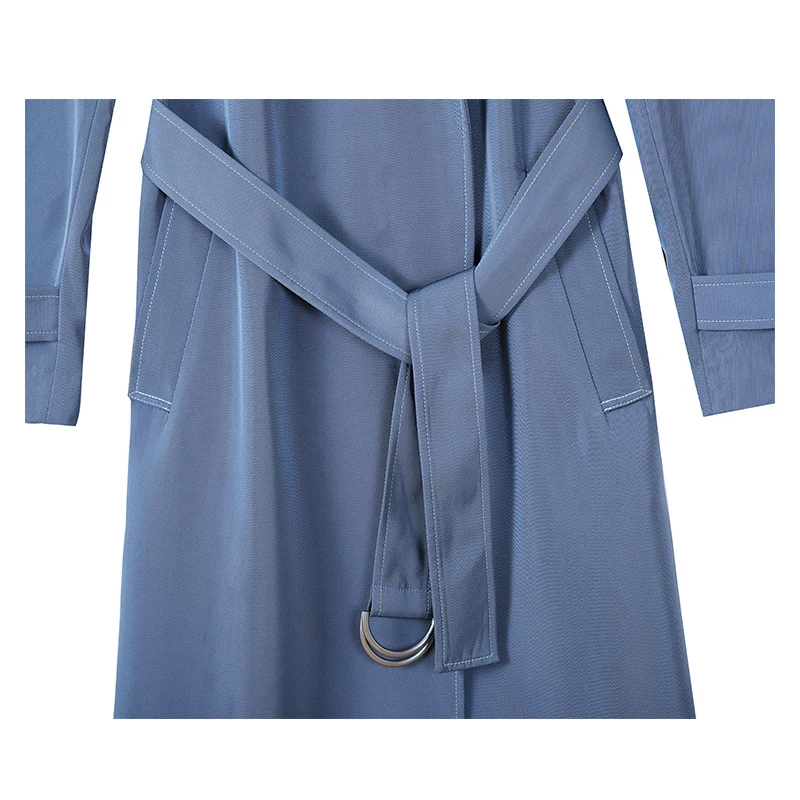 

Sister Fara New Spring Autumn Women's Overcoat Double Row Long Windbreaker Knee Coat Large Size OL Office Lady Overcoat