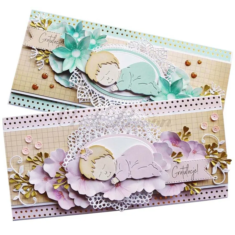 Sleeping Baby Metal Cutting Dies Craft Stamps Die Cut Embossing Card Making Stencil Frame | Дом и сад