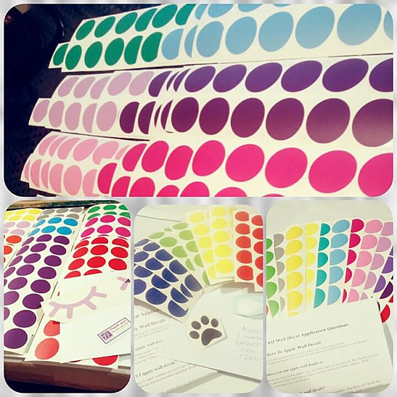 120/70 шт. 4 см и 6 Цвет Черный крошечный горошек круг Велоспорт круглые настенные