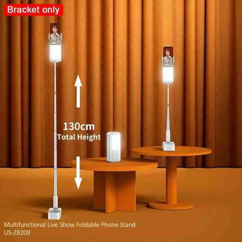 desktop floor type multifunctional mobile phone live short fill light folding storage stand retractable rack with video m8f5 free global shipping