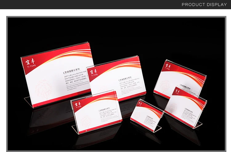 

Customized Acrylic Name Card Stand L Table Sign Price Tag Label Display Card Organizer Business Card Holder