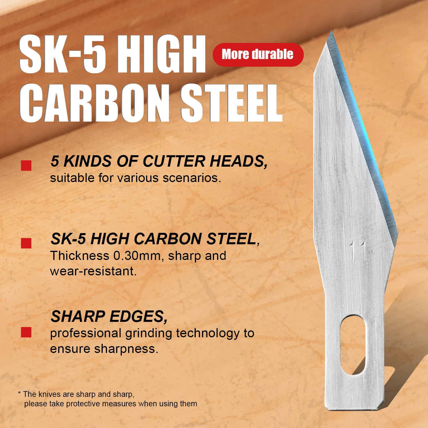 Набор ножей EZARC прецизионных для ремесла и хобби сменные лезвия SK5 резьбы