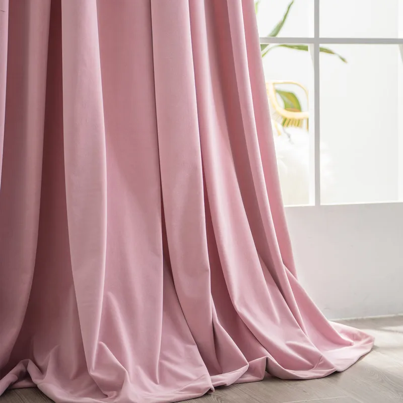 Роскошные бархатные занавески в скандинавском стиле светильник розовые оконные