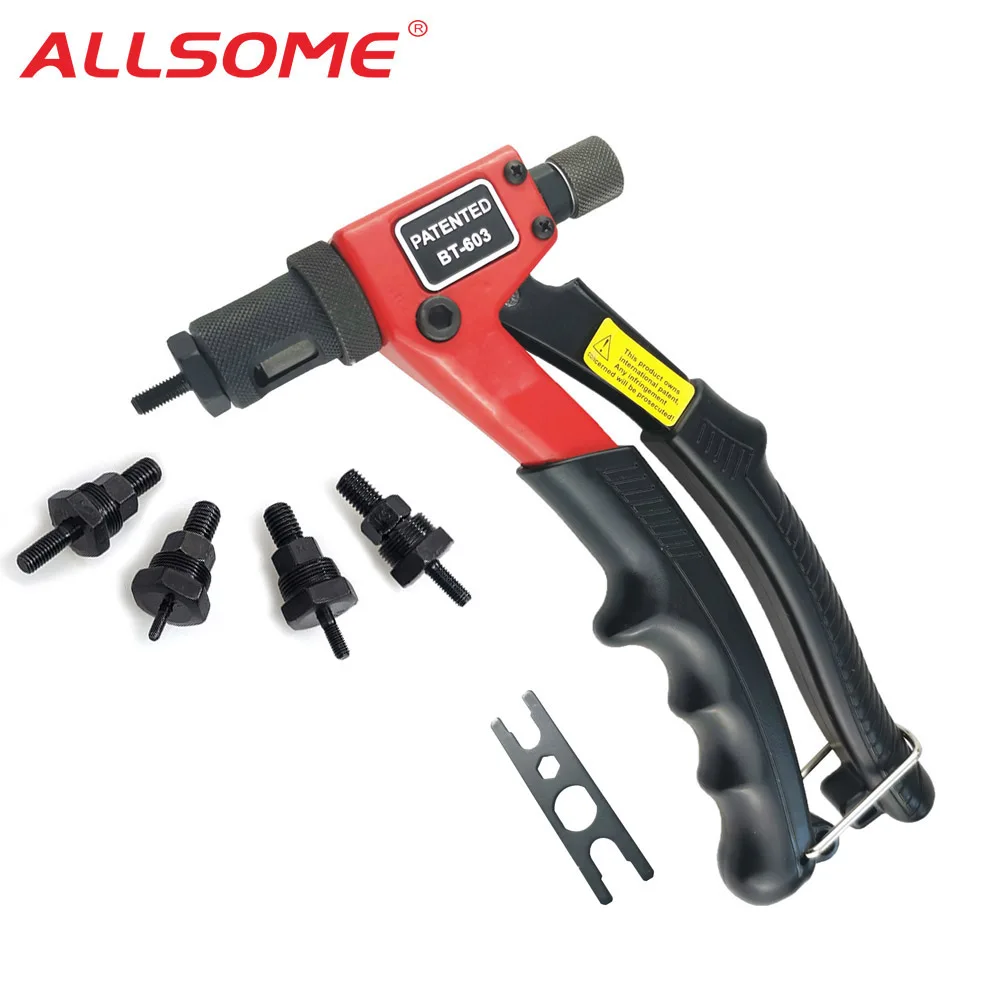 

ALLSOME BT-603 Manual Riveter Gun Hand Rivet Tool Kit Rivet Nut Setting Tool Nut Setter M3/M4/M5/M6