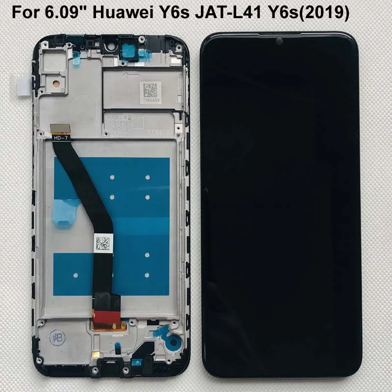 

6.09"AAA For Huawei Y6s JAT-L41 JAT-LX1 Y6s(2019) LCD Display Pantalla with Touch Screen Digitizer Assembly Replacement Frame