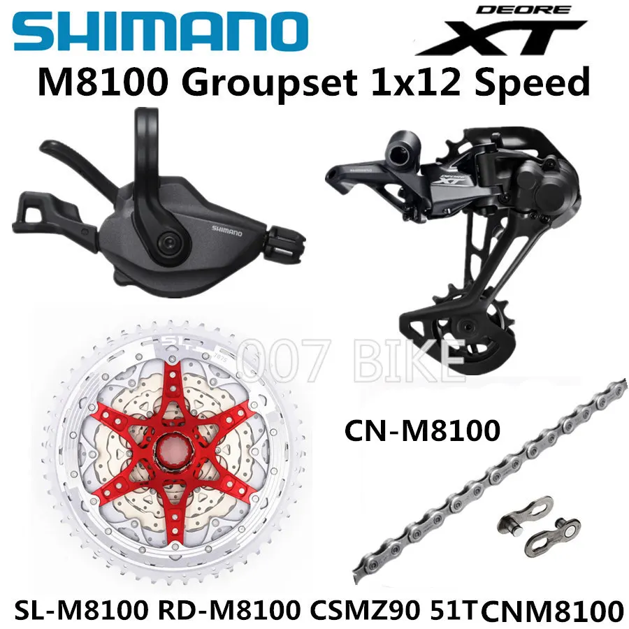 z90 S 51T CNM8100 SHIMANO DEORE XT M8100 комплект горного велосипеда MTB 1x12-Speed CSMZ903 11-51T SL+ RD+ CSMZ90+ X12 M8100 переключатель заднего хода - Цвет: z90 S 51T CNM8100