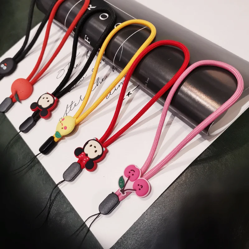 

2pc Simple cartoon sling for Phone Wrist Straps Rope Anti-lost Lanyard Neck Strap Hanging Neck Rope Camera USB Holder