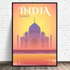 Городской пейзаж, холст, настенная живопись, плакат и принты, тадж-махал, Индия, минималистичные дорожные Плакаты для украшения гостиной