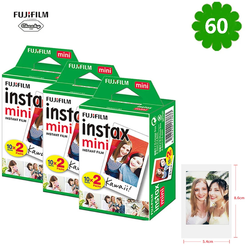 60 sheets Белая пленка для Fuji Instax Mini 9 пленка Фотобумага набор для моментальных фотоснимков пленка для ЖК-дисплея с подсветкой Fujifilm Instax Mini 8/9/25/90/фотоаппаратов моментальной печати 7s 10/20/50 листов - Цвет: 60 sheets