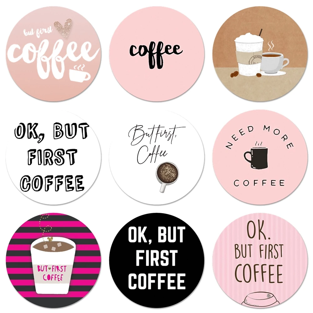 58 мм ок но сначала кофе значок на булавке декоративные Броши Металлические