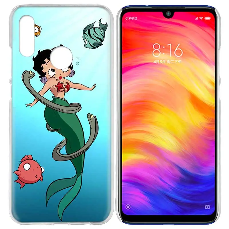 Чехол для Xiaomi Redmi Note 7 7A фотоаппаратов моментальной печати 7S 6 6A 5 Y3 K20 mi 8 до 9 лет CC9 CC9E A1 A2 A3 играть F1 Lite Pro Plus Betty Boop мультфильм