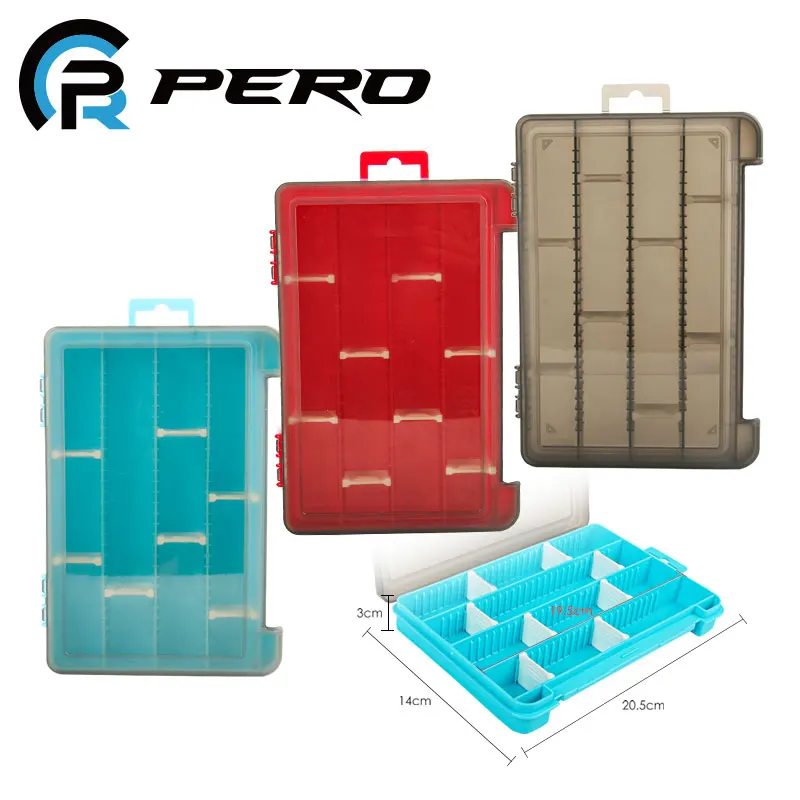 

PERO Fishing Tackle Box with Removable Dividers Jig Head Lures Hooks Accessries Storage Case Bait Boxes Lure Tools Box