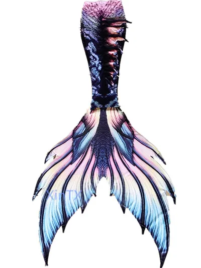 Женский Детский костюм Русалочки с моноластами купальный бикини HD принтом для