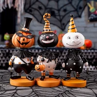 halloween decorations three dimensional shaking head pumpkin doll black cat ghost scene props resin new 3d home crafts ornaments