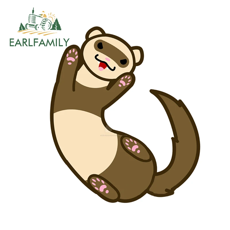 

EARLFAMILY 13cm x 11.1cm for Ferret Fine SUV Car Stickers Vinyl Fashion Occlusion Scratch Vinyl Car Wrap Motorcycle Decal