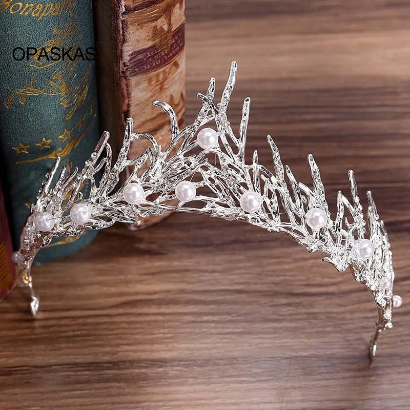 Женские серебряные короны ручной работы свадебный головной убор аксессуары для
