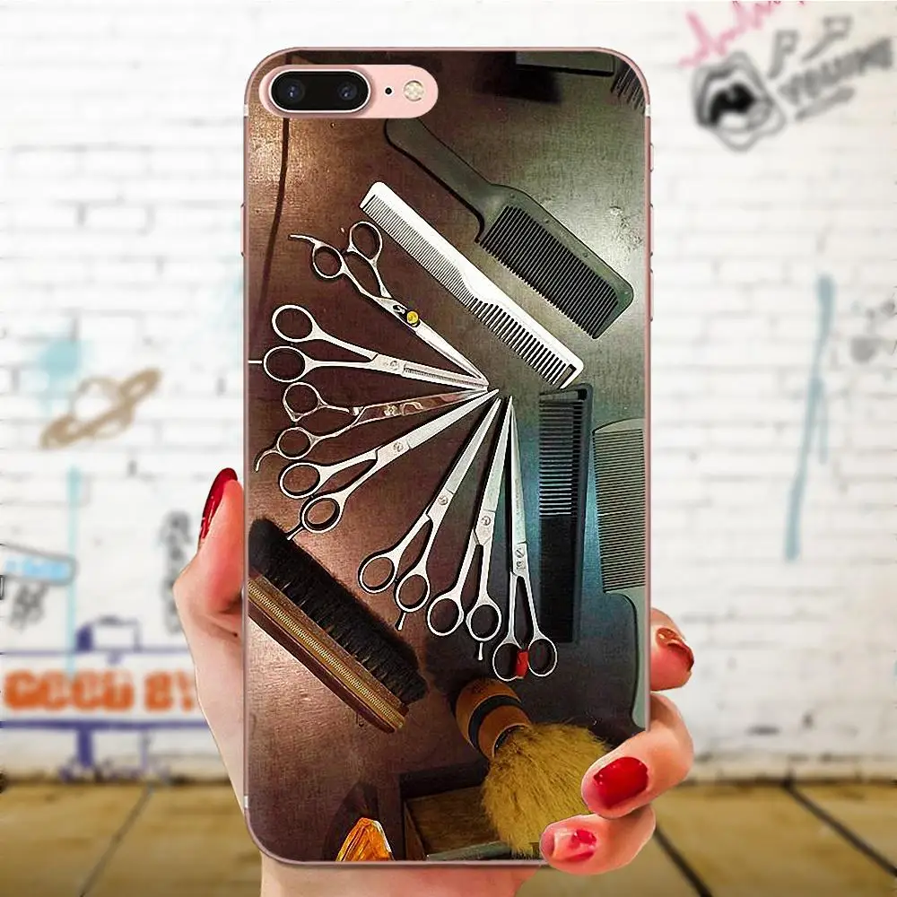 Стилист ножницы кисть переключатель печать рисунок для Apple iPhone 4 5 5C 4S SE SE2 6 6S 7 8 11 Plus