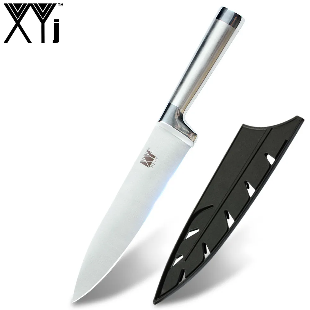 8 inch Chef Knife XYj набор кухонных ножей, один кусок 7cr17, структура ножей из нержавеющей стали, фруктовый нож Santoku, нож для нарезки хлеба - Цвет: 8 inch Chef Knife