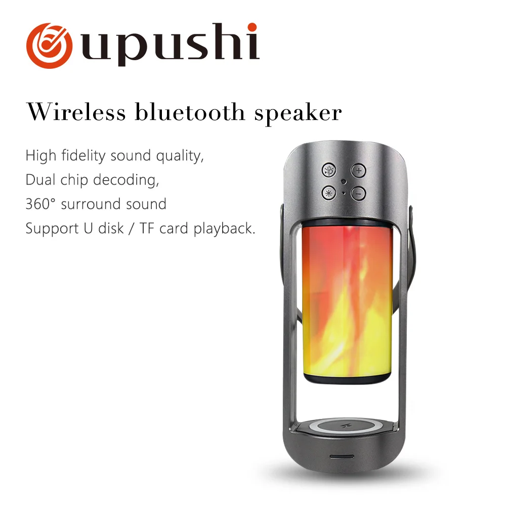 Портативный Bluetooth беспроводной динамик USB светодиодный открытый с пламенем