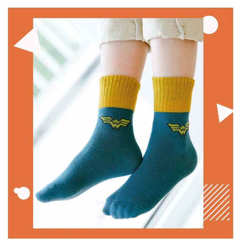 

2020 New 5Pairs Set Cartoon Superhero Fall And Winter Baby Boy Girl Kids Soft Thicker Breathable Cotton Socks