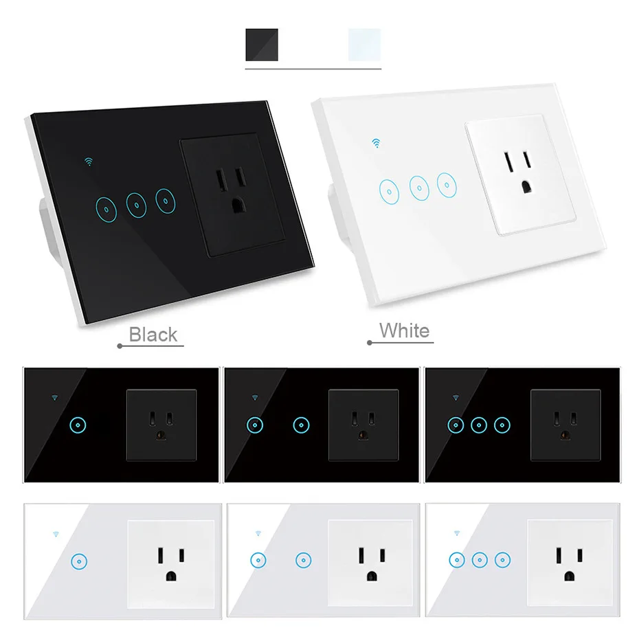 Tuya 16A Смарт розетки комбо умный WiFi светильник переключатель приложение Smart Life