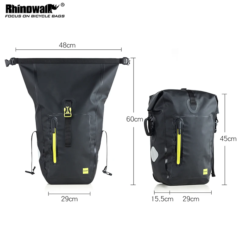 Rhinowalk 25L Водонепроницаемая велосипедная сумка MTB для шоссейного велосипеда, велосипедная задняя стойка, сумка для велосипеда, сумка для заднего сиденья, сумка на плечо, Аксессуары для велосипеда