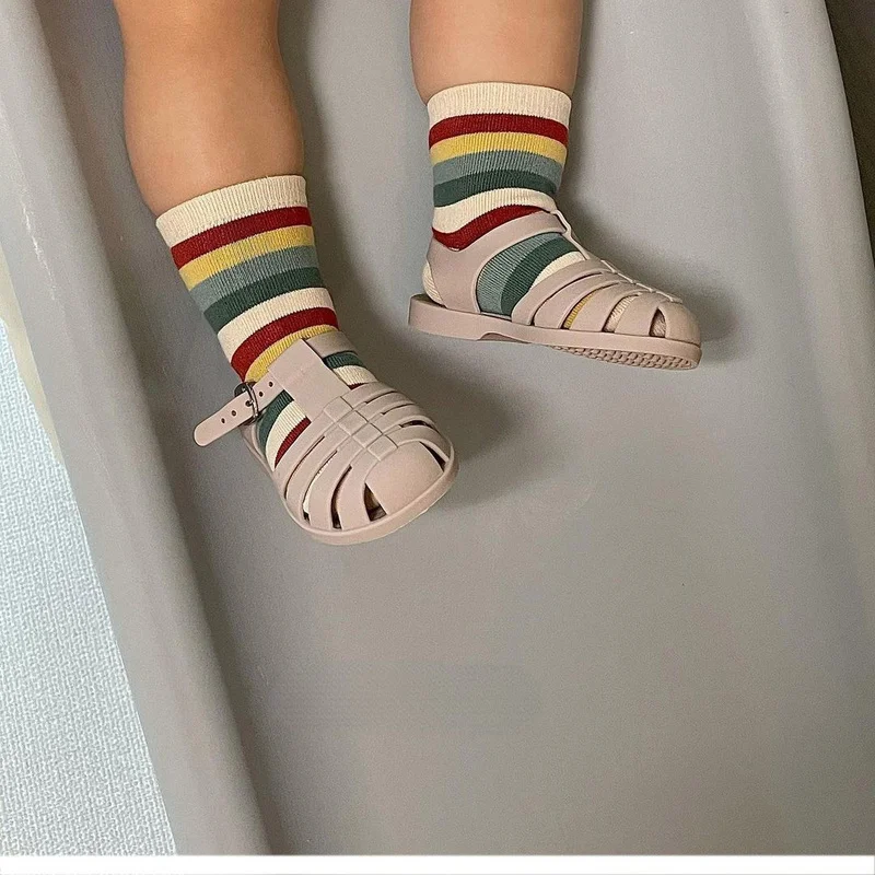 

Baby Beach Jelly Rubber Soft-soled Sandals Kids Candy Jelly Beach Shoes Girl Kids Casual Roman Slippers Toddler Sandals